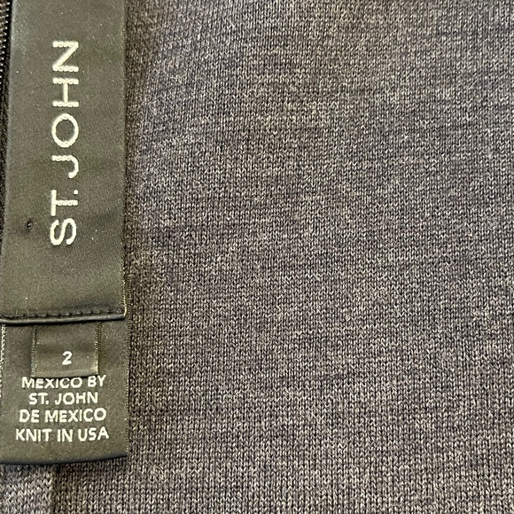 St. John Sleek and Stylish Gray Knit Dress - Picture 8 of 9
